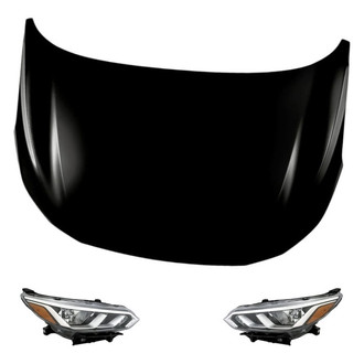Replacement - 3-Piece Kit (Driver and Passenger Side Headlights, Hood Panel) (Standard Line)