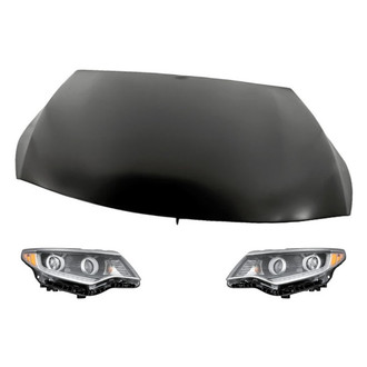 Replacement - 3-Piece Kit (Driver and Passenger Side Headlights, Hood Panel) (Standard Line)