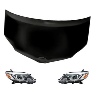 Replacement - 3-Piece Kit (Driver and Passenger Side Headlights, Hood Panel) (Standard Line)