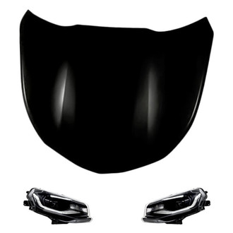 Replacement - 3-Piece Kit (Driver and Passenger Side Headlights, Hood Panel) (Standard Line)