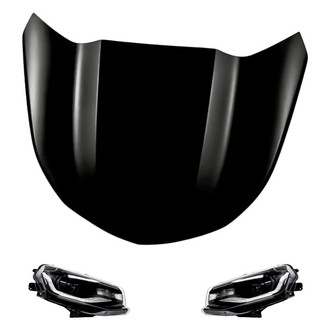 Replacement BNDL-217443 - 3-Piece Kit (Driver and Passenger Side Headlights, Hood Panel) (Standard Line)