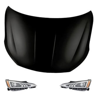 Replacement - 3-Piece Kit (Driver and Passenger Side Headlights, Hood Panel) (Standard Line)