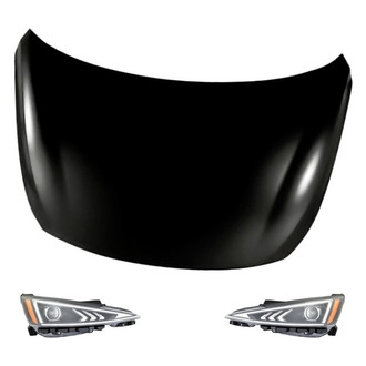 Replacement - 3-Piece Kit (Driver and Passenger Side Headlights, Hood Panel) (Standard Line)