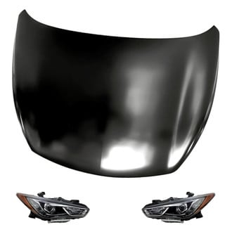 Replacement - 3-Piece Kit (Driver and Passenger Side Headlights, Hood Panel) (Standard Line)