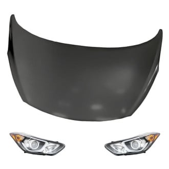 Replacement - 3-Piece Kit (Driver and Passenger Side Headlights, Hood Panel) (Standard Line)