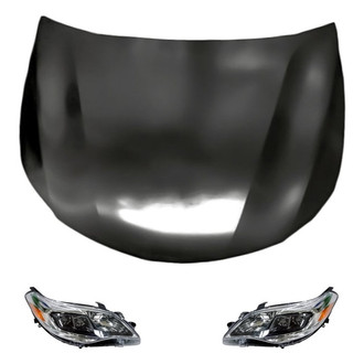 Replacement - 3-Piece Kit (Driver and Passenger Side Headlights, Hood Panel) (Standard Line)
