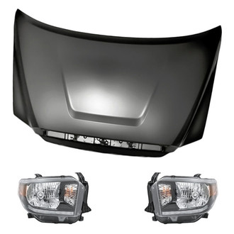 Replacement - 3-Piece Kit (Driver and Passenger Side Headlights, Hood Panel) (Standard Line)
