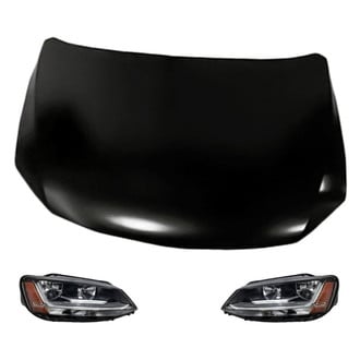 Replacement - 3-Piece Kit (Driver and Passenger Side Headlights, Hood Panel) (Standard Line)