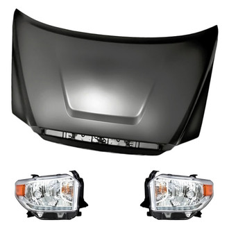 Replacement - 3-Piece Kit (Driver and Passenger Side Headlights, Hood Panel) (Standard Line)