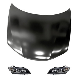 Replacement - 3-Piece Kit (Driver and Passenger Side Headlights, Hood Panel) (Standard Line)