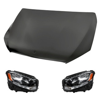 Replacement - 3-Piece Kit (Driver and Passenger Side Headlights, Hood Panel)