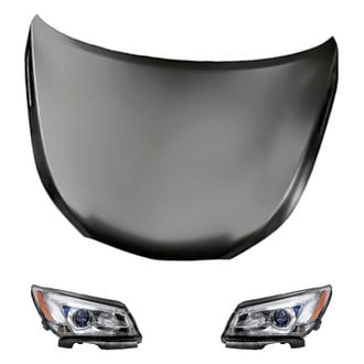 Replacement BNDL-217507 - 3-Piece Kit (Driver and Passenger Side Headlights, Hood Panel) (Standard Line)