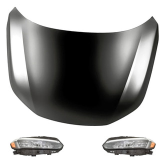 Replacement - 3-Piece Kit (Driver and Passenger Side Headlights, Hood Panel) (Standard Line)