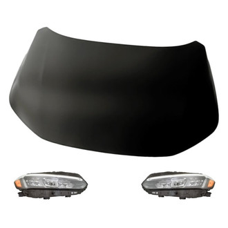 Replacement - 3-Piece Kit (Driver and Passenger Side Headlights, Hood Panel) (Standard Line)
