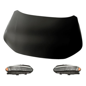 Replacement - 3-Piece Kit (Driver and Passenger Side Headlights, Hood Panel) (Standard Line)