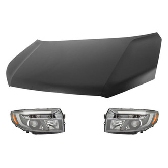 Replacement - 3-Piece Kit (Driver and Passenger Side Headlights, Hood Panel) (Standard Line)