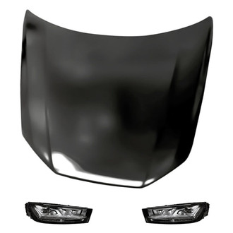 Replacement - 3-Piece Kit (Driver and Passenger Side Headlights, Hood Panel) (Standard Line)