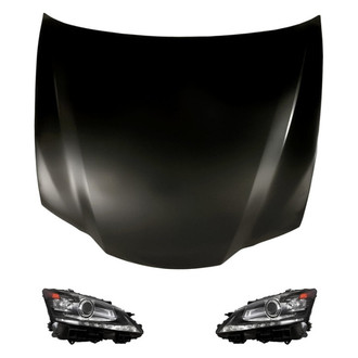 Replacement - 3-Piece Kit (Driver and Passenger Side Headlights, Hood Panel) (Standard Line)