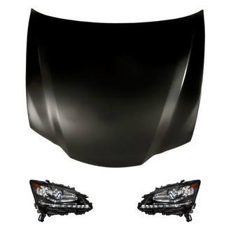 Replacement - 3-Piece Kit (Driver and Passenger Side Headlights, Hood Panel) (Standard Line)