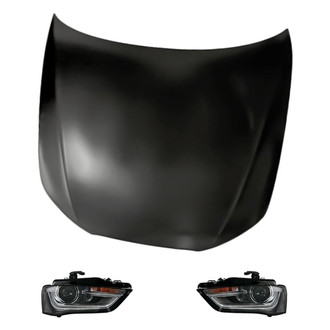 Replacement - 3-Piece Kit (Driver and Passenger Side Headlights, Hood Panel) (Standard Line)