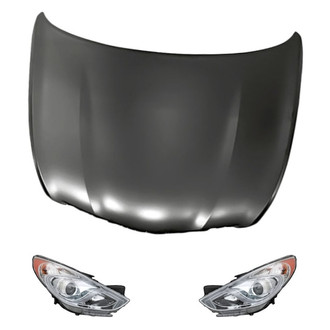 Replacement - 3-Piece Kit (Driver and Passenger Side Headlights, Hood Panel) (Standard Line)