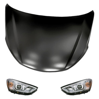 Replacement - 3-Piece Kit (Driver and Passenger Side Headlights, Hood Panel)