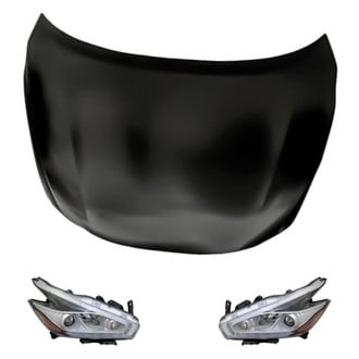 Replacement - 3-Piece Kit (Driver and Passenger Side Headlights, Hood Panel) (Standard Line)