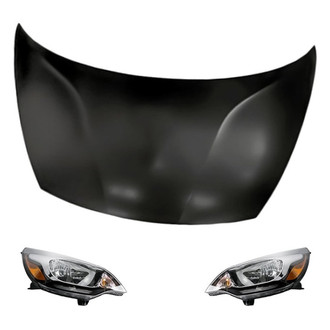 Replacement - 3-Piece Kit (Driver and Passenger Side Headlights, Hood Panel) (Standard Line)