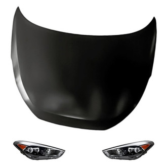 Replacement - 3-Piece Kit (Driver and Passenger Side Headlights, Hood Panel) (Standard Line)
