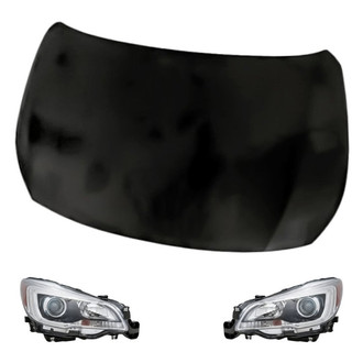 Replacement - 3-Piece Kit (Driver and Passenger Side Headlights, Hood Panel) (Standard Line)