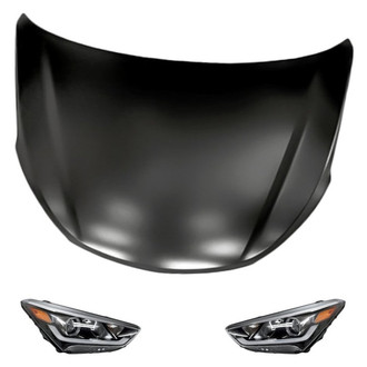 Replacement - 3-Piece Kit (Driver and Passenger Side Headlights, Hood Panel)