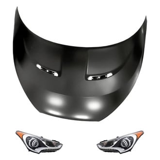 Replacement - 3-Piece Kit (Driver and Passenger Side Headlights, Hood Panel) (Standard Line)