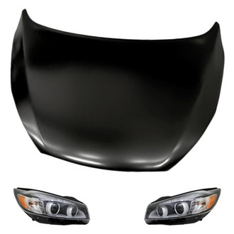 Replacement - 3-Piece Kit (Driver and Passenger Side Headlights, Hood Panel)