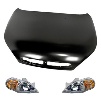 Replacement - 3-Piece Kit (Driver and Passenger Side Headlights, Hood Panel) (Standard Line)
