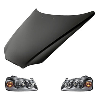 Replacement BNDL-217830 - 3-Piece Kit (Driver and Passenger Side Headlights, Hood Panel) (Standard Line)