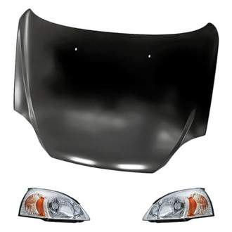 Replacement - 3-Piece Kit (Driver and Passenger Side Headlights, Hood Panel) (Standard Line)