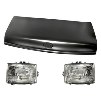 Replacement - 3-Piece Kit (Driver and Passenger Side Headlights, Hood Panel) (Standard Line)