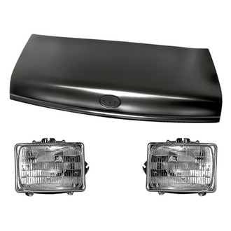 Replacement - 3-Piece Kit (Driver and Passenger Side Headlights, Hood Panel) (Standard Line)