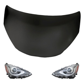 Replacement - 3-Piece Kit (Driver and Passenger Side Headlights, Hood Panel) (Standard Line)