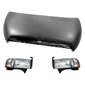 Replacement - 3-Piece Kit (Driver and Passenger Side Headlights, Hood Panel) (Standard Line)
