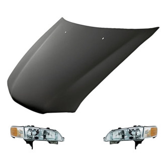 Replacement - 3-Piece Kit (Driver and Passenger Side Headlights, Hood Panel) (Standard Line)