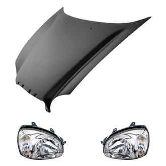 Replacement - 3-Piece Kit (Driver and Passenger Side Headlights, Hood Panel) (Standard Line)