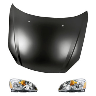 Replacement - 3-Piece Kit (Driver and Passenger Side Headlights, Hood Panel) (Standard Line)
