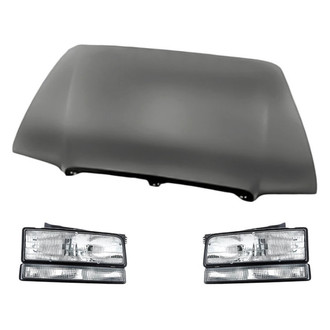 Replacement - 3-Piece Kit (Driver and Passenger Side Headlights, Hood Panel) (Standard Line)