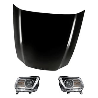 Replacement - 3-Piece Kit (Driver and Passenger Side Headlight Lenses and Housings, Hood Panel)