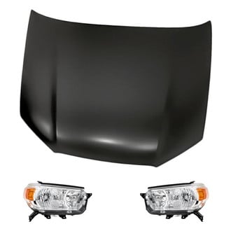 Replacement - 3-Piece Kit (Driver and Passenger Side Headlight Lenses and Housings, Hood Panel)