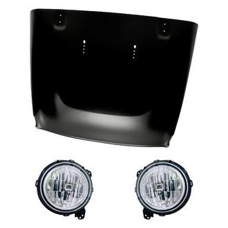 Replacement - 3-Piece Kit (Driver and Passenger Side Headlights, Hood Panel) (CAPA Certified)