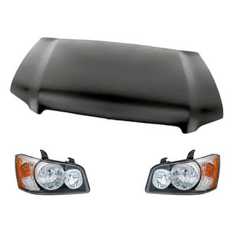 Replacement - 3-Piece Kit (Driver and Passenger Side Headlights, Hood Panel)