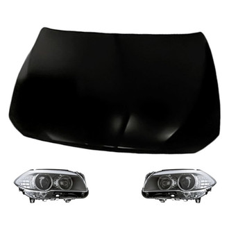 Replacement - 3-Piece Kit (Driver and Passenger Side Headlights, Hood Panel) (CAPA Certified)