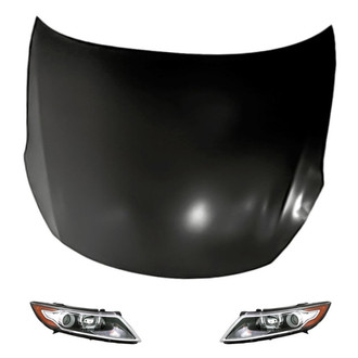 Replacement - 3-Piece Kit (Driver and Passenger Side Headlights, Hood Panel) (CAPA Certified)